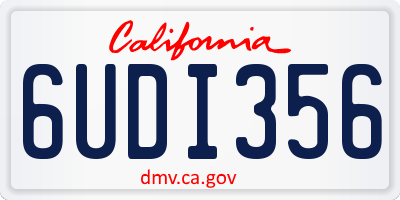 CA license plate 6UDI356