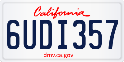 CA license plate 6UDI357