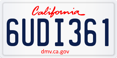CA license plate 6UDI361