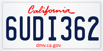 CA license plate 6UDI362