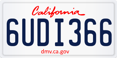 CA license plate 6UDI366