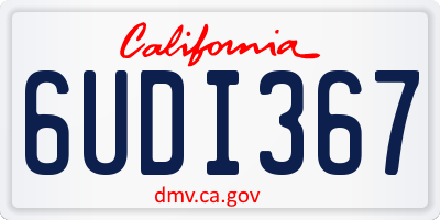 CA license plate 6UDI367