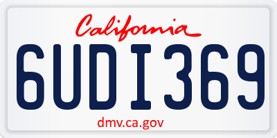CA license plate 6UDI369