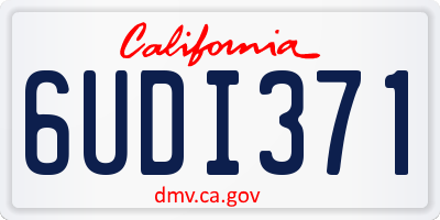 CA license plate 6UDI371