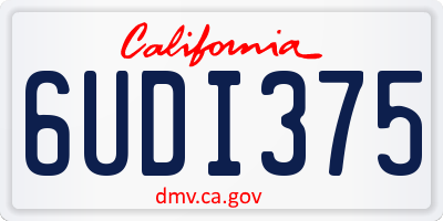CA license plate 6UDI375