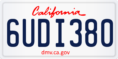 CA license plate 6UDI380