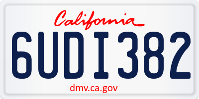 CA license plate 6UDI382