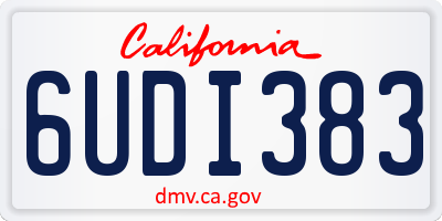 CA license plate 6UDI383
