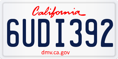CA license plate 6UDI392