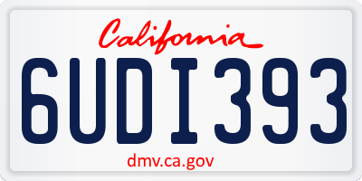 CA license plate 6UDI393