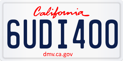 CA license plate 6UDI400
