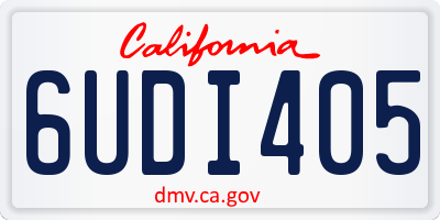 CA license plate 6UDI405