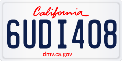 CA license plate 6UDI408