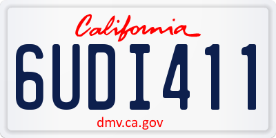 CA license plate 6UDI411