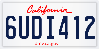 CA license plate 6UDI412