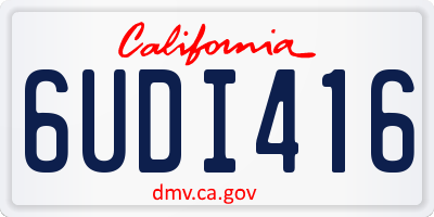 CA license plate 6UDI416