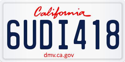 CA license plate 6UDI418