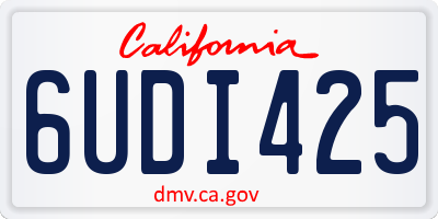 CA license plate 6UDI425