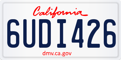 CA license plate 6UDI426