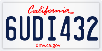 CA license plate 6UDI432