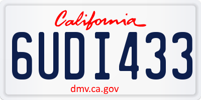 CA license plate 6UDI433