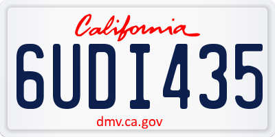 CA license plate 6UDI435