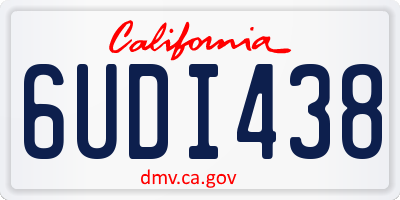 CA license plate 6UDI438