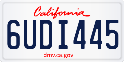CA license plate 6UDI445
