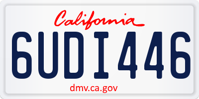 CA license plate 6UDI446