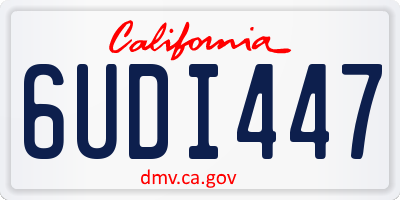 CA license plate 6UDI447