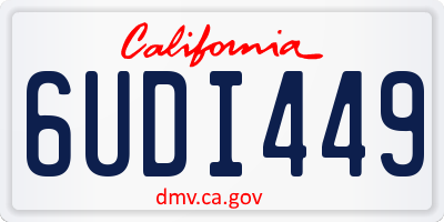 CA license plate 6UDI449