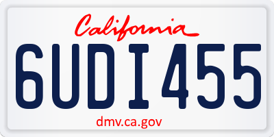 CA license plate 6UDI455
