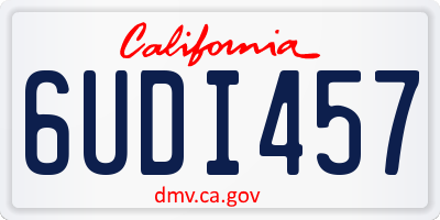 CA license plate 6UDI457