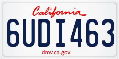 CA license plate 6UDI463