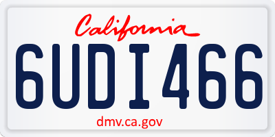 CA license plate 6UDI466