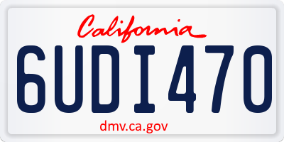 CA license plate 6UDI470