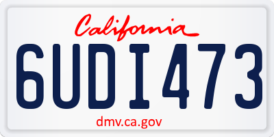 CA license plate 6UDI473