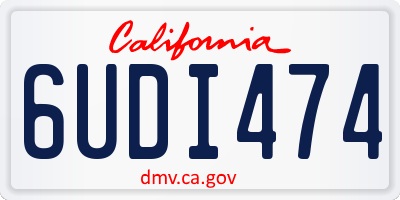 CA license plate 6UDI474