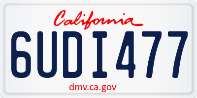 CA license plate 6UDI477