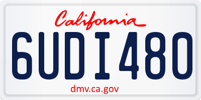 CA license plate 6UDI480