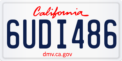 CA license plate 6UDI486
