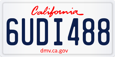 CA license plate 6UDI488