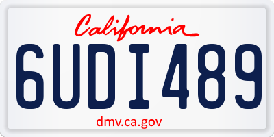 CA license plate 6UDI489