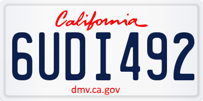 CA license plate 6UDI492