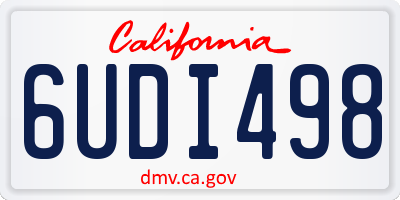 CA license plate 6UDI498