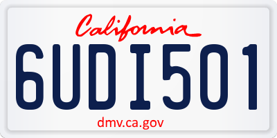 CA license plate 6UDI501