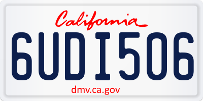CA license plate 6UDI506