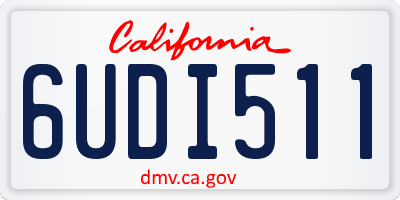 CA license plate 6UDI511