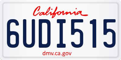 CA license plate 6UDI515