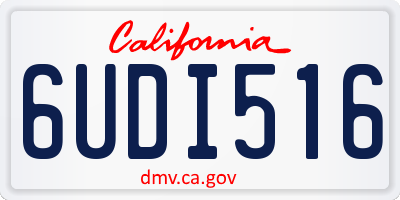 CA license plate 6UDI516